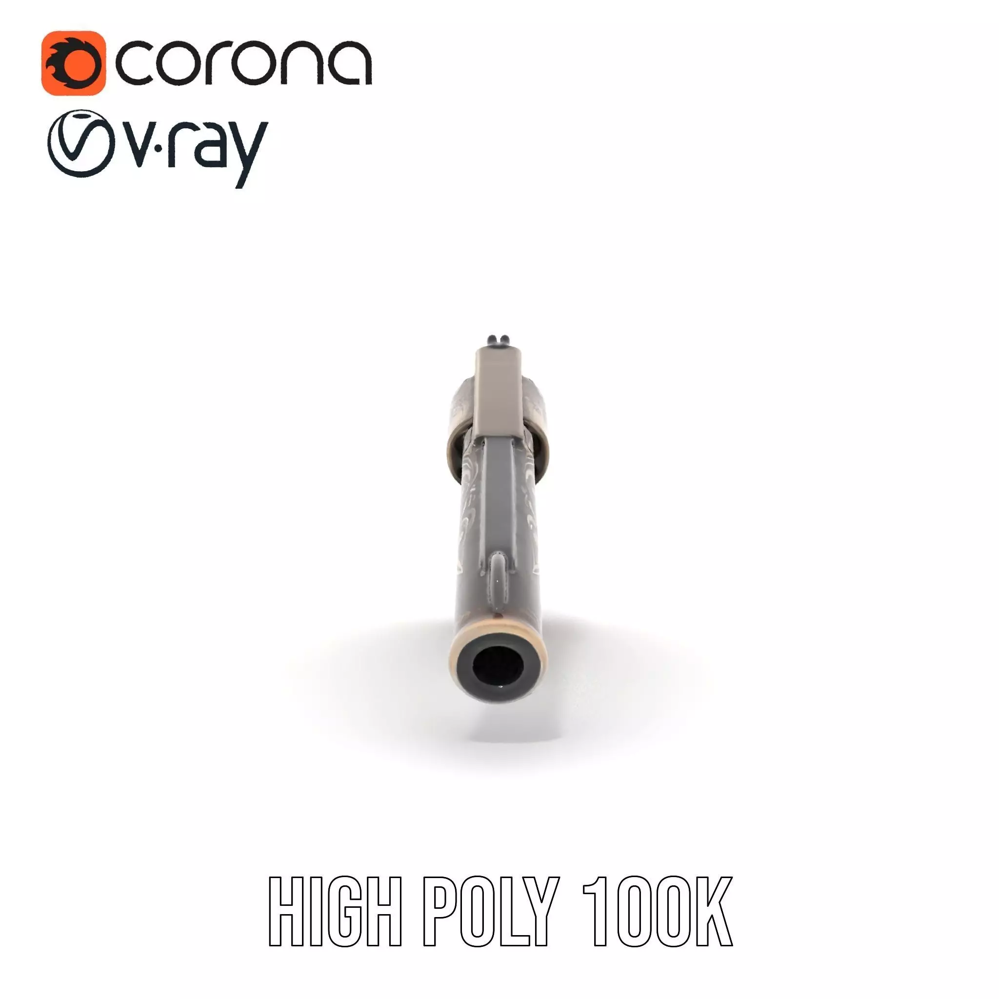 Ornate Revolver model pack Low-poly 3D model_32