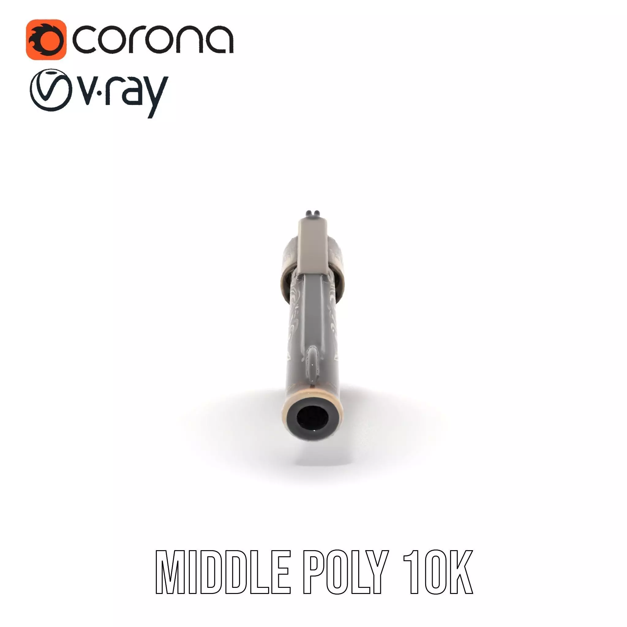 Ornate Revolver model pack Low-poly 3D model_14