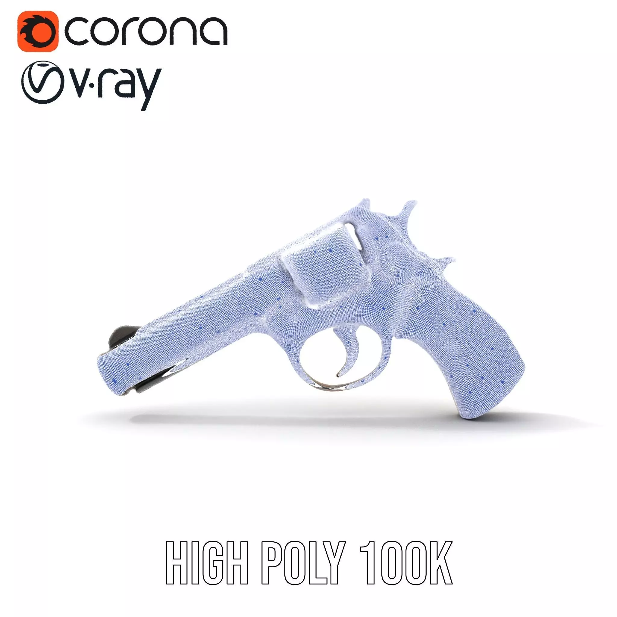 Ornate Revolver model pack Low-poly 3D model_33