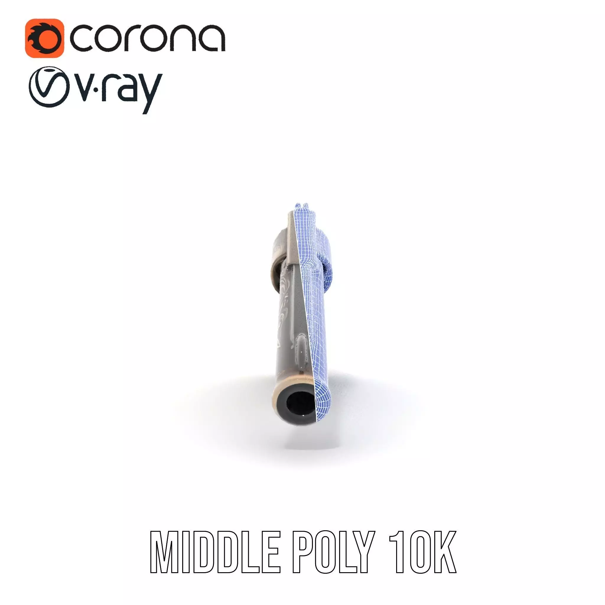 Ornate Revolver model pack Low-poly 3D model_24