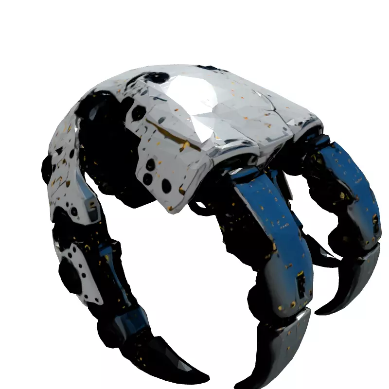 SciFi Robotic Claw Rigged Game Asset Low-poly 3D model_6