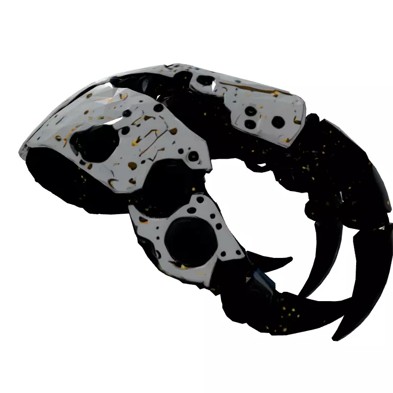 SciFi Robotic Claw Rigged Game Asset Low-poly 3D model_7