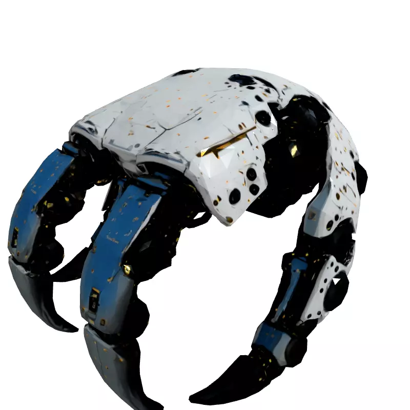 SciFi Robotic Claw Rigged Game Asset Low-poly 3D model_3
