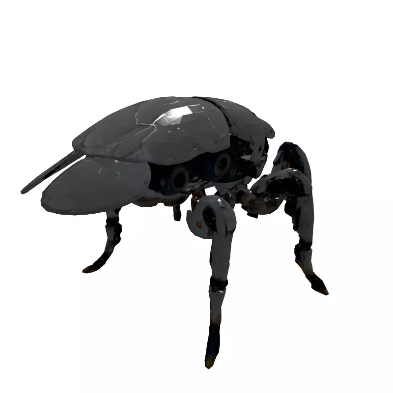 SciFi Robotic Insect Exploration Drone Low-poly 3D model_6