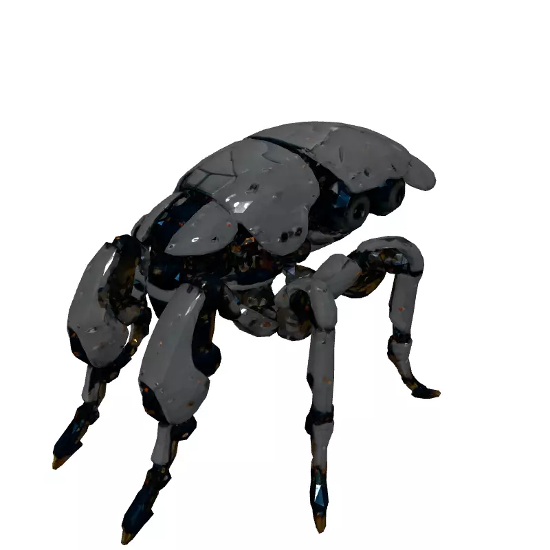 SciFi Robotic Insect Exploration Drone Low-poly 3D model_2