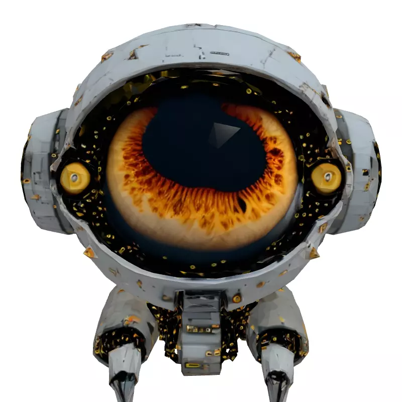 SciFi Robot Eye Drone Low-poly 3D model_4