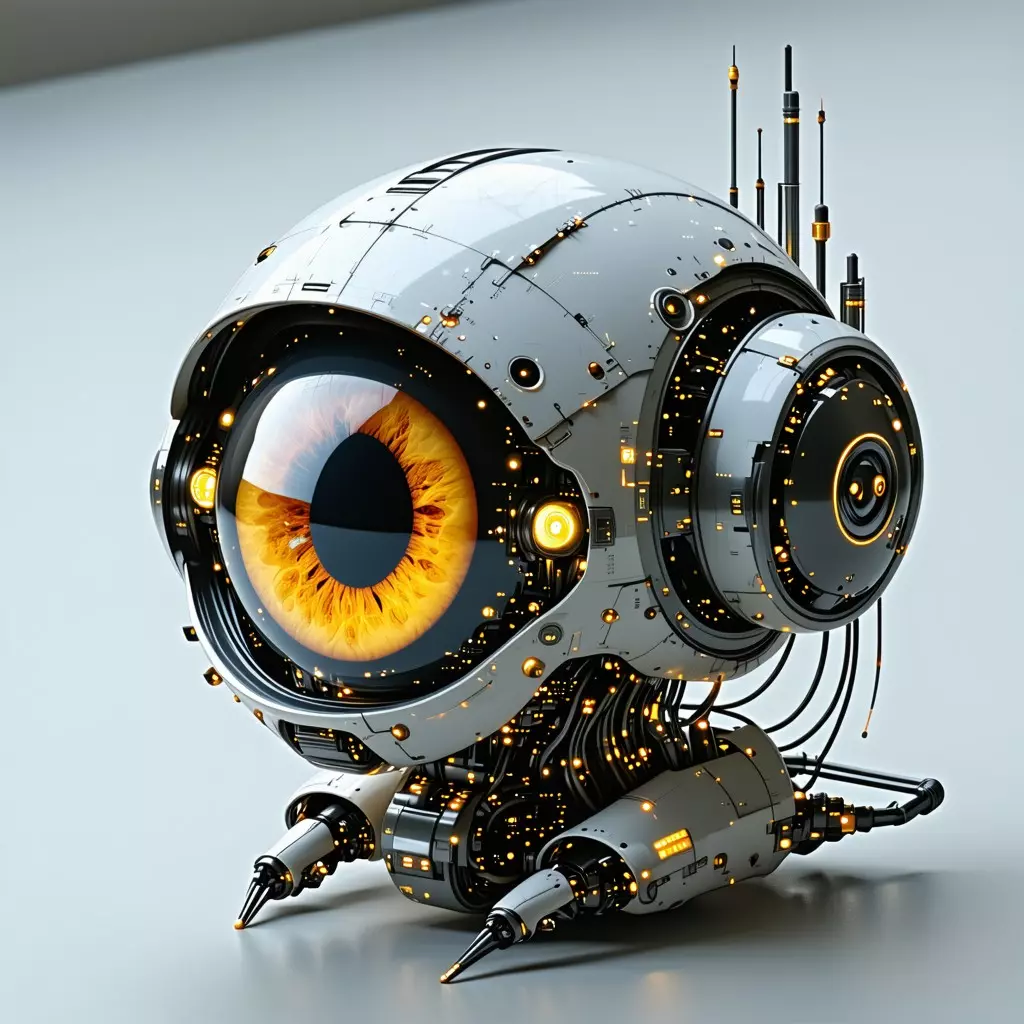 SciFi Robot Eye Drone Low-poly 3D model_0