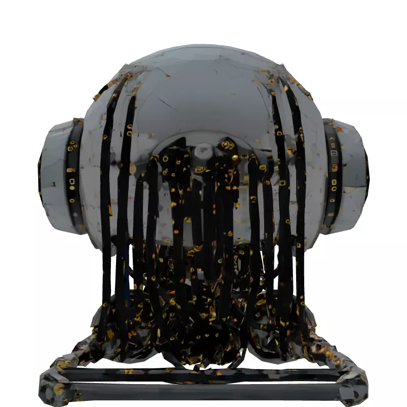 SciFi Robot Eye Drone Low-poly 3D model_7