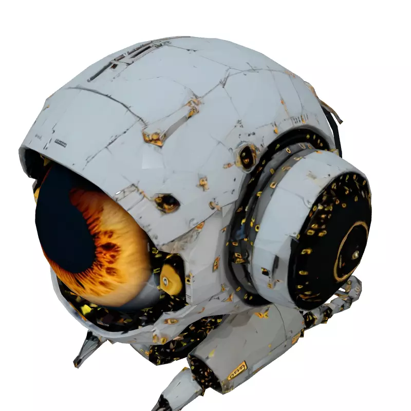 SciFi Robot Eye Drone Low-poly 3D model_2