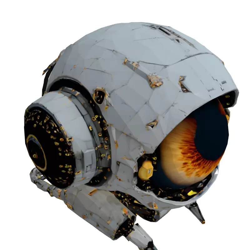 SciFi Robot Eye Drone Low-poly 3D model_3