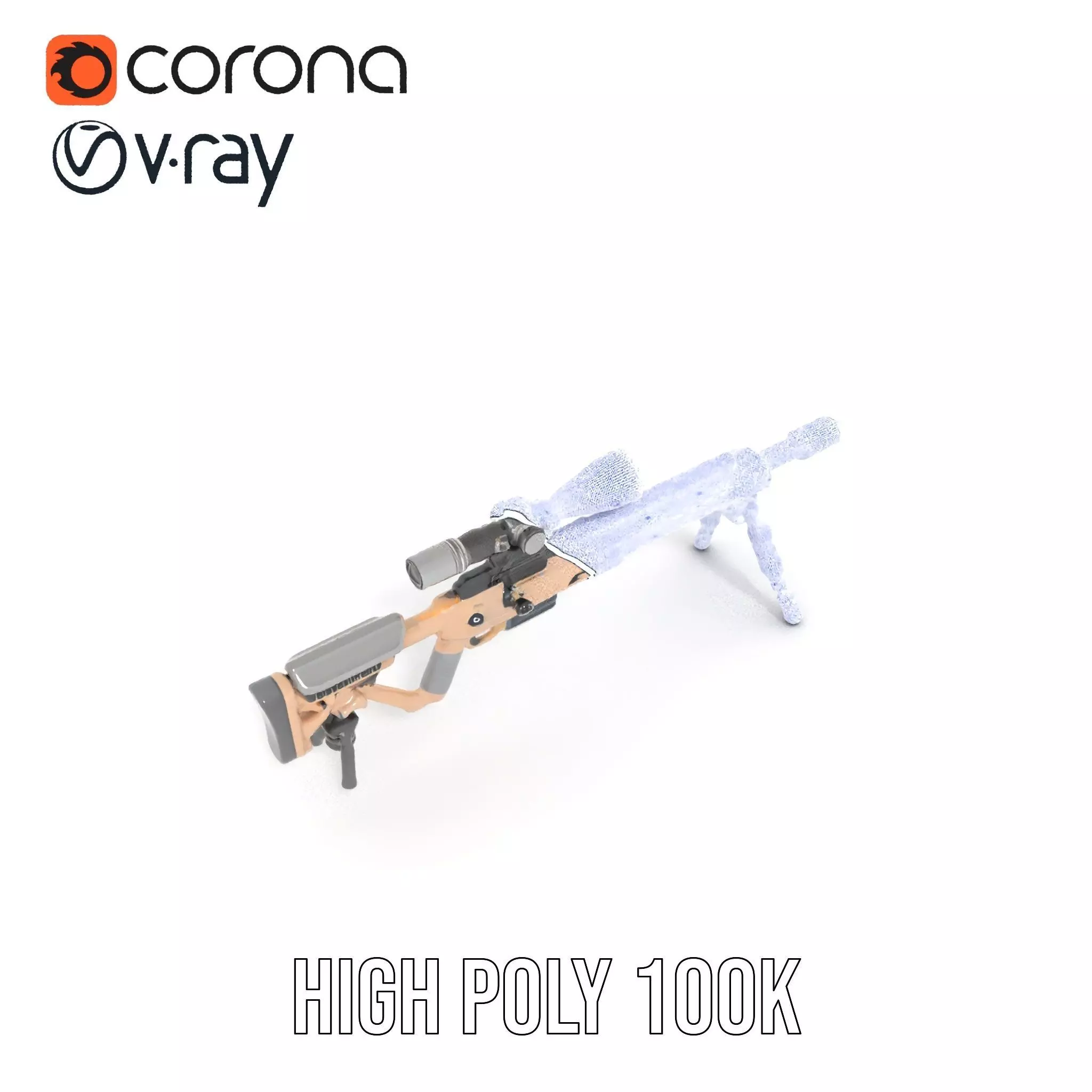 Desert Tactical Rifle model pack Low-poly 3D model_29