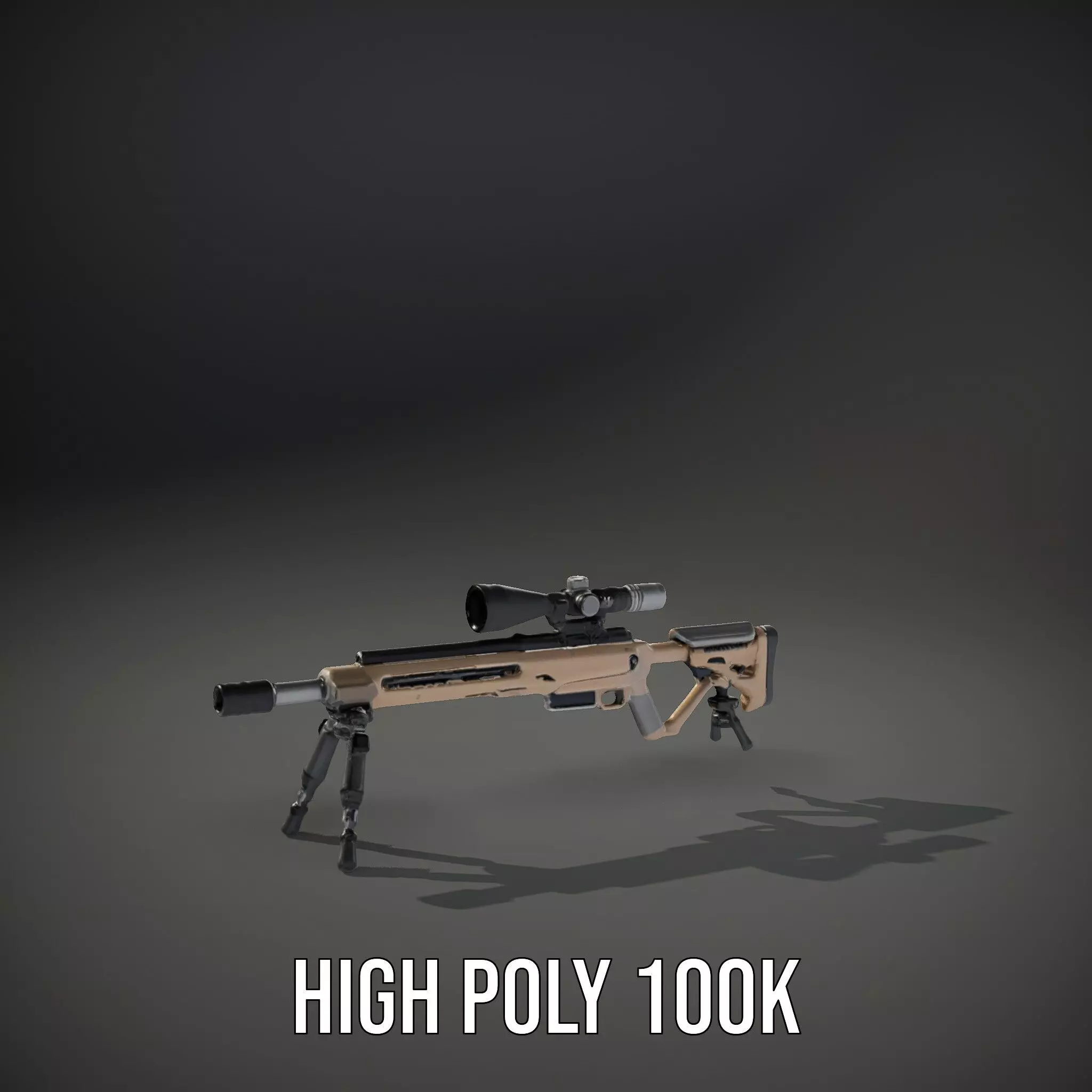 Desert Tactical Rifle model pack Low-poly 3D model_8