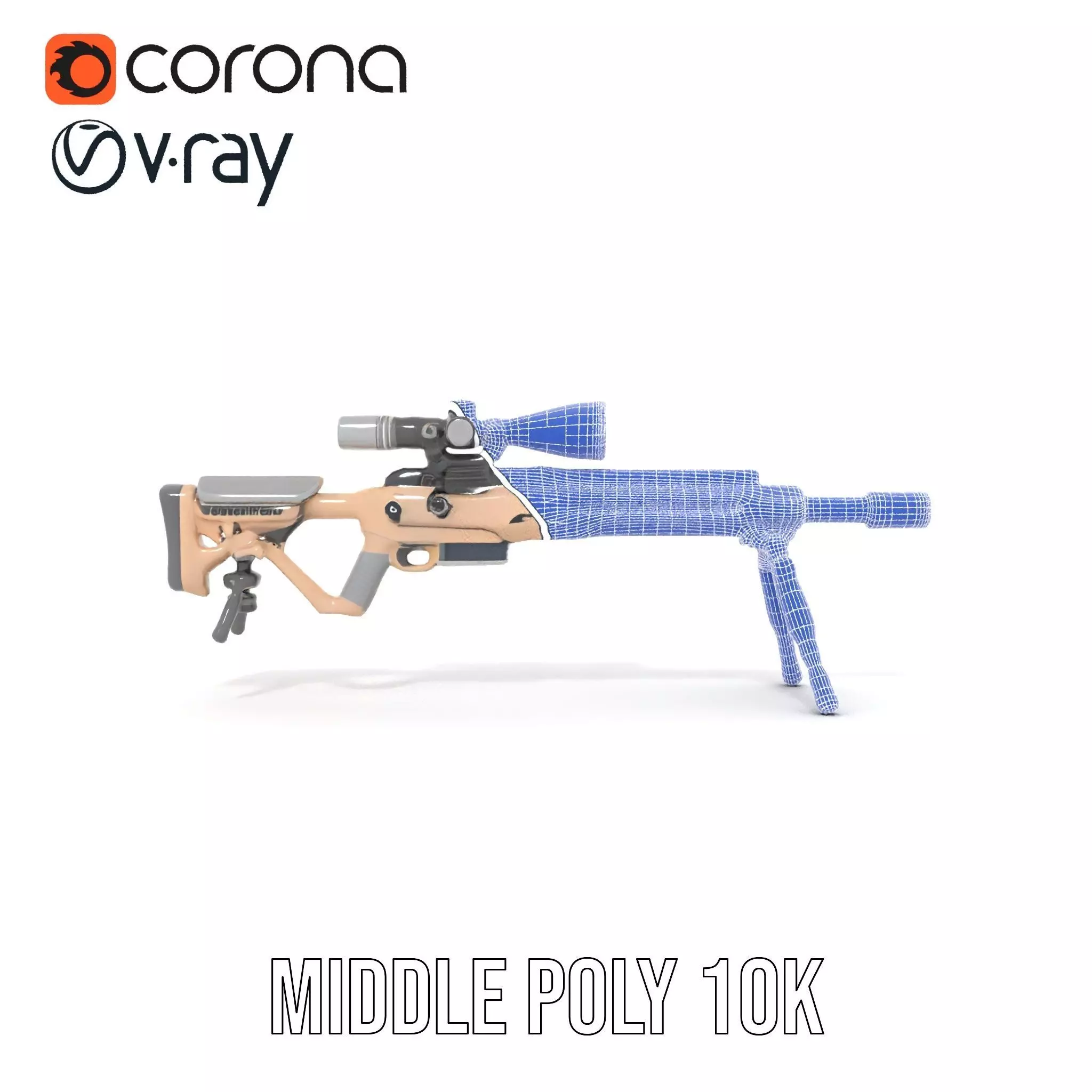 Desert Tactical Rifle model pack Low-poly 3D model_27