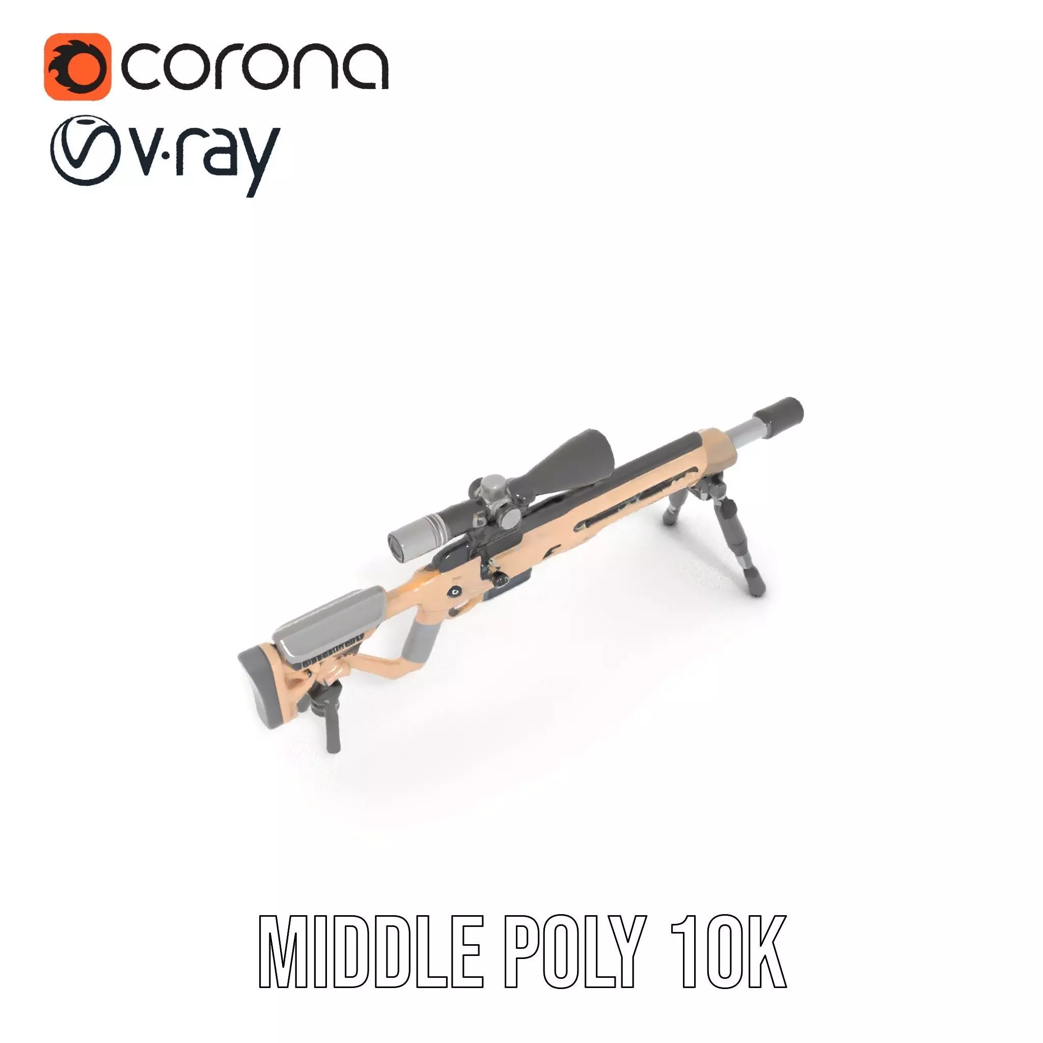 Desert Tactical Rifle model pack Low-poly 3D model_13