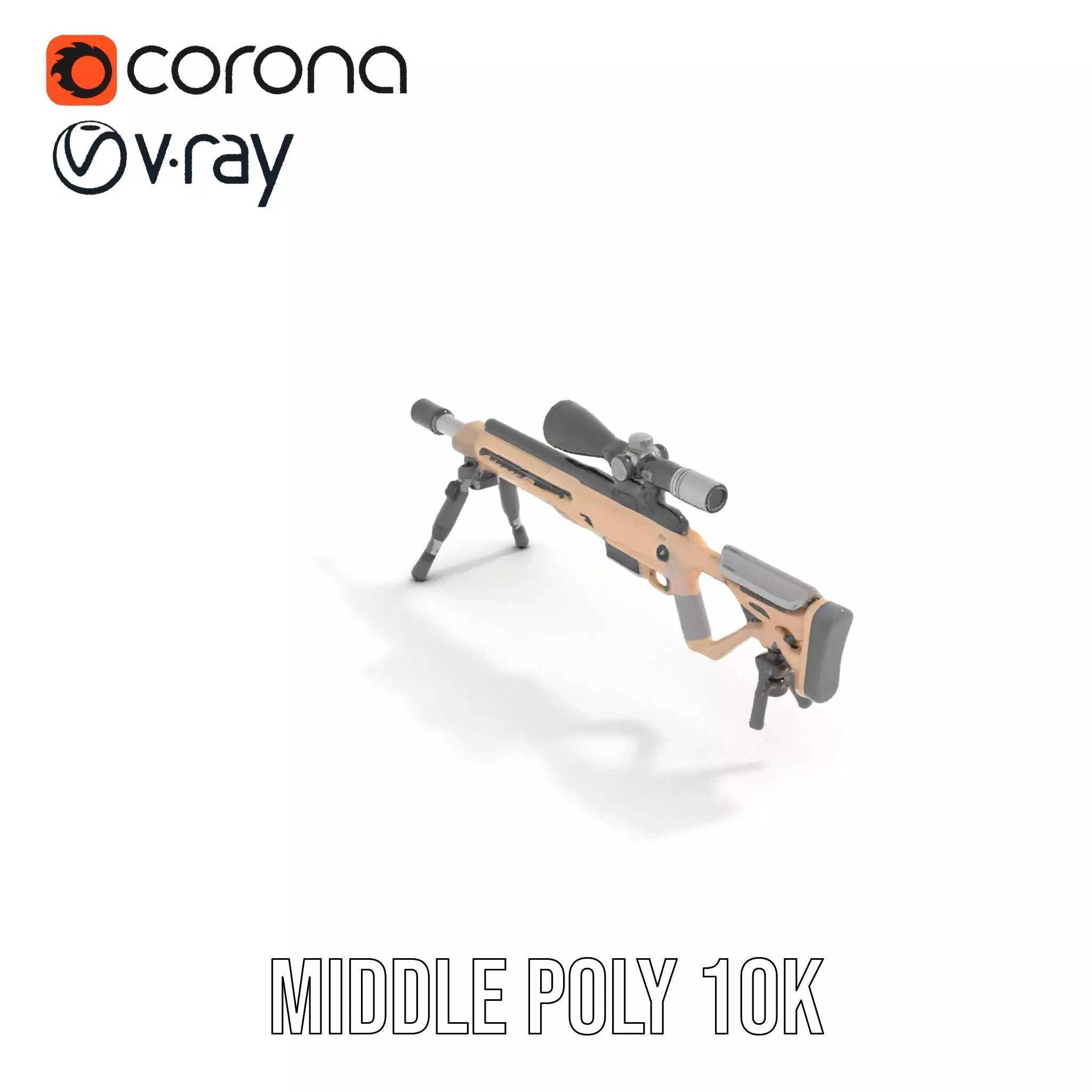 Desert Tactical Rifle model pack Low-poly 3D model_5