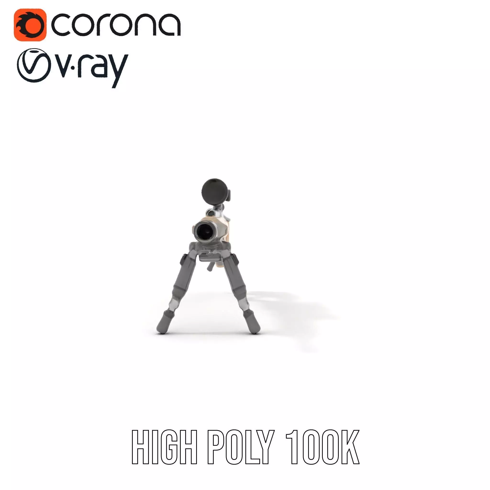 Desert Tactical Rifle model pack Low-poly 3D model_20