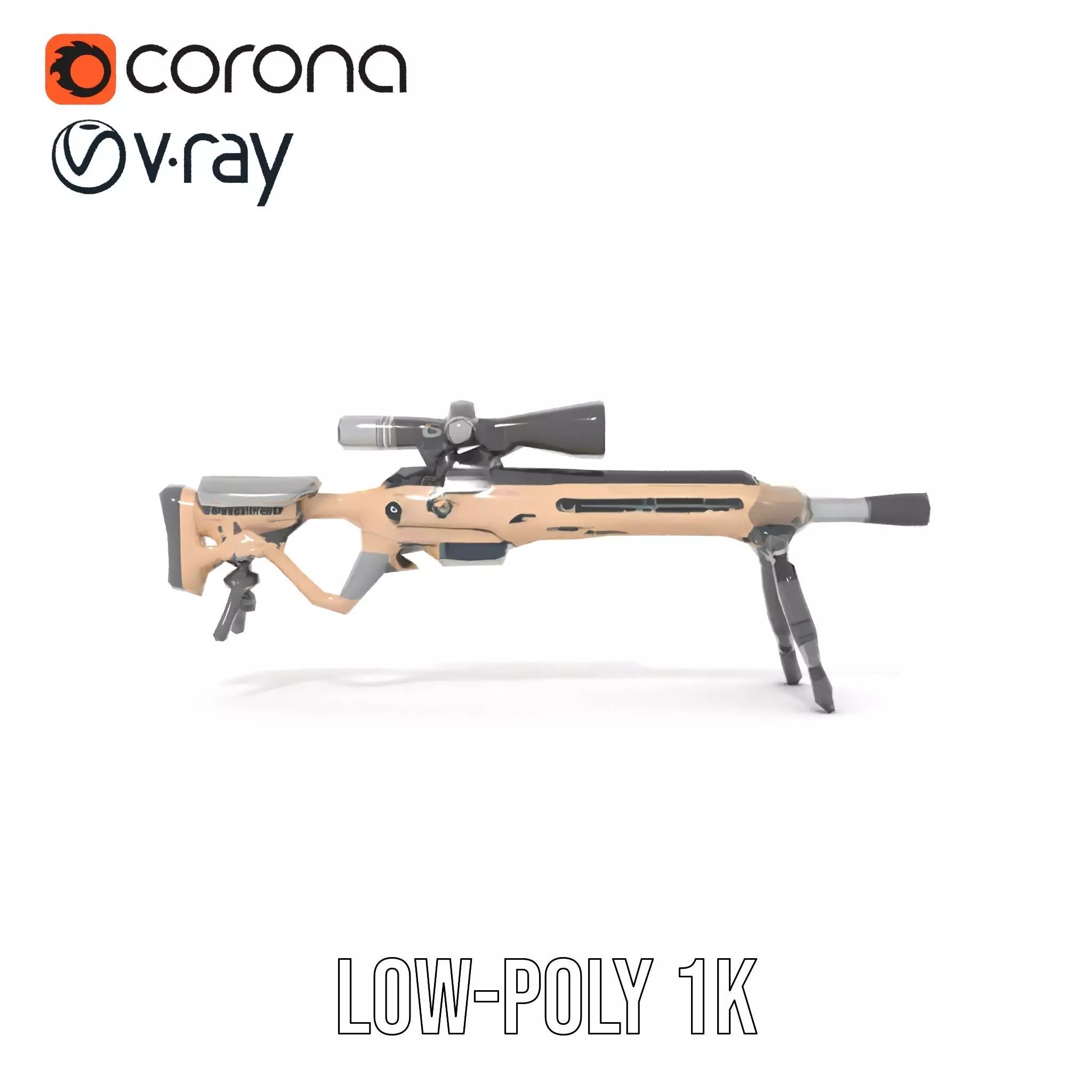 Desert Tactical Rifle model pack Low-poly 3D model_22