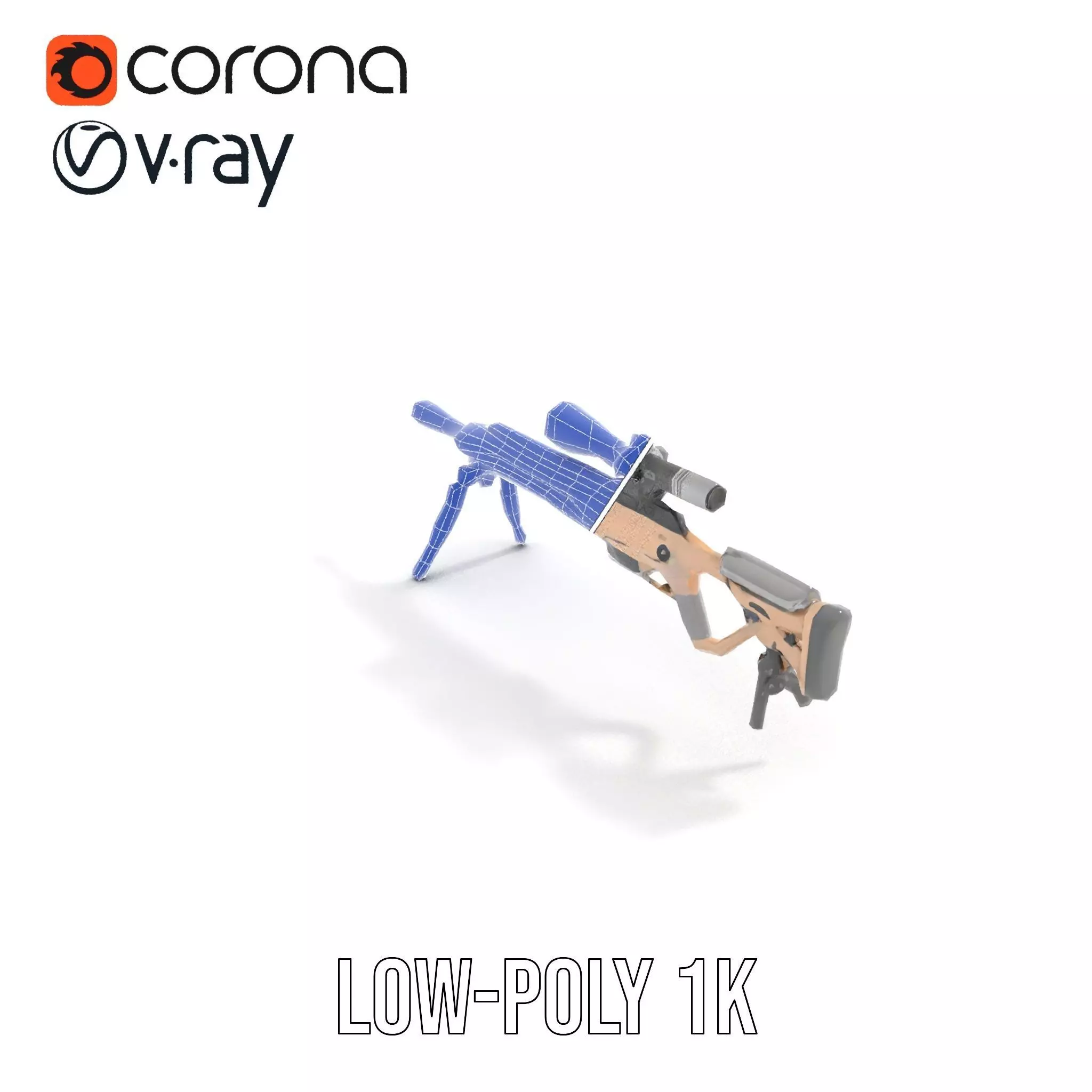 Desert Tactical Rifle model pack Low-poly 3D model_28