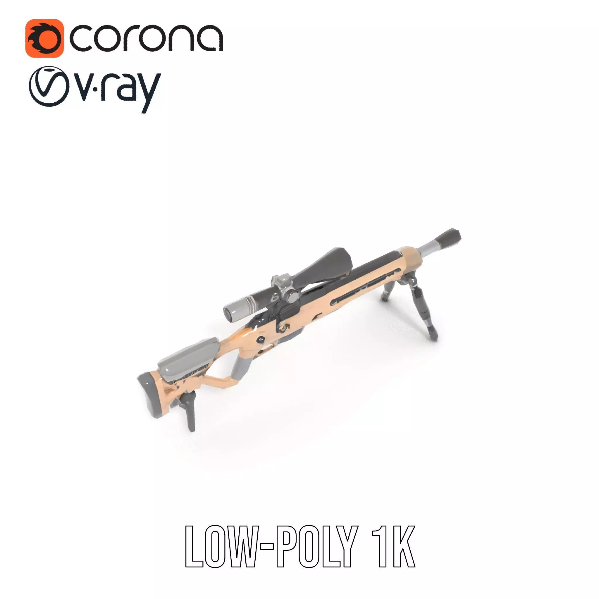 Desert Tactical Rifle model pack Low-poly 3D model_17