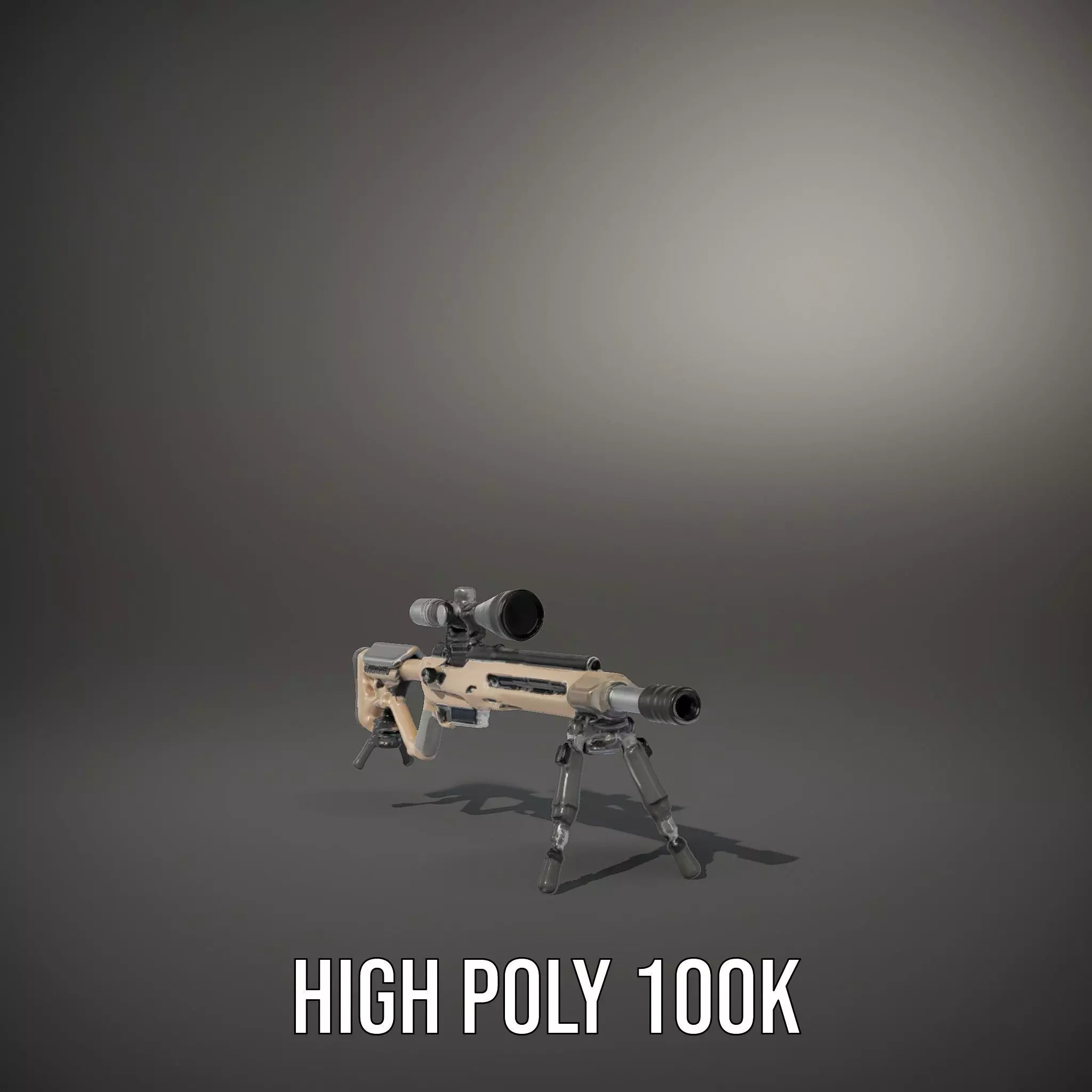 Desert Tactical Rifle model pack Low-poly 3D model_10