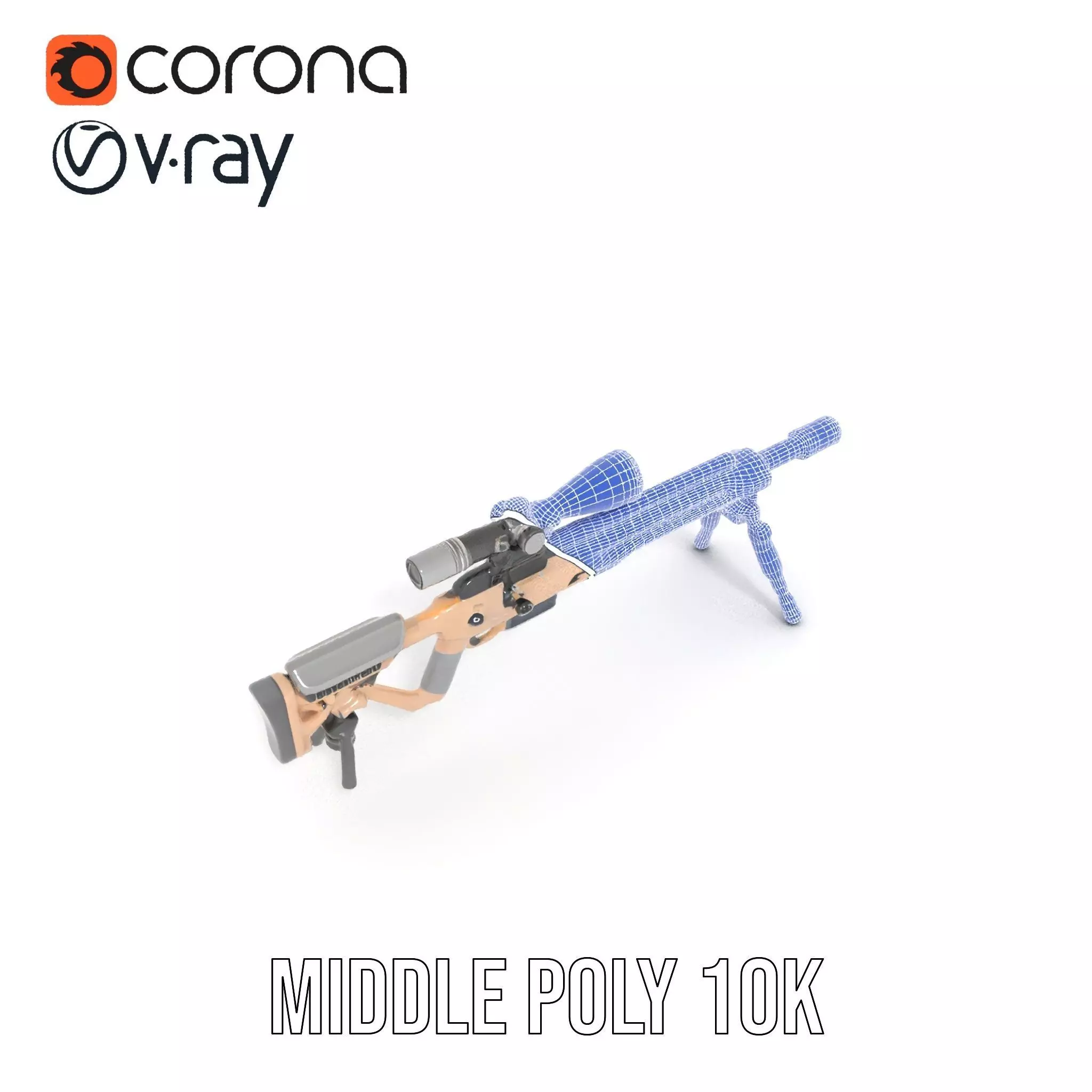 Desert Tactical Rifle model pack Low-poly 3D model_16