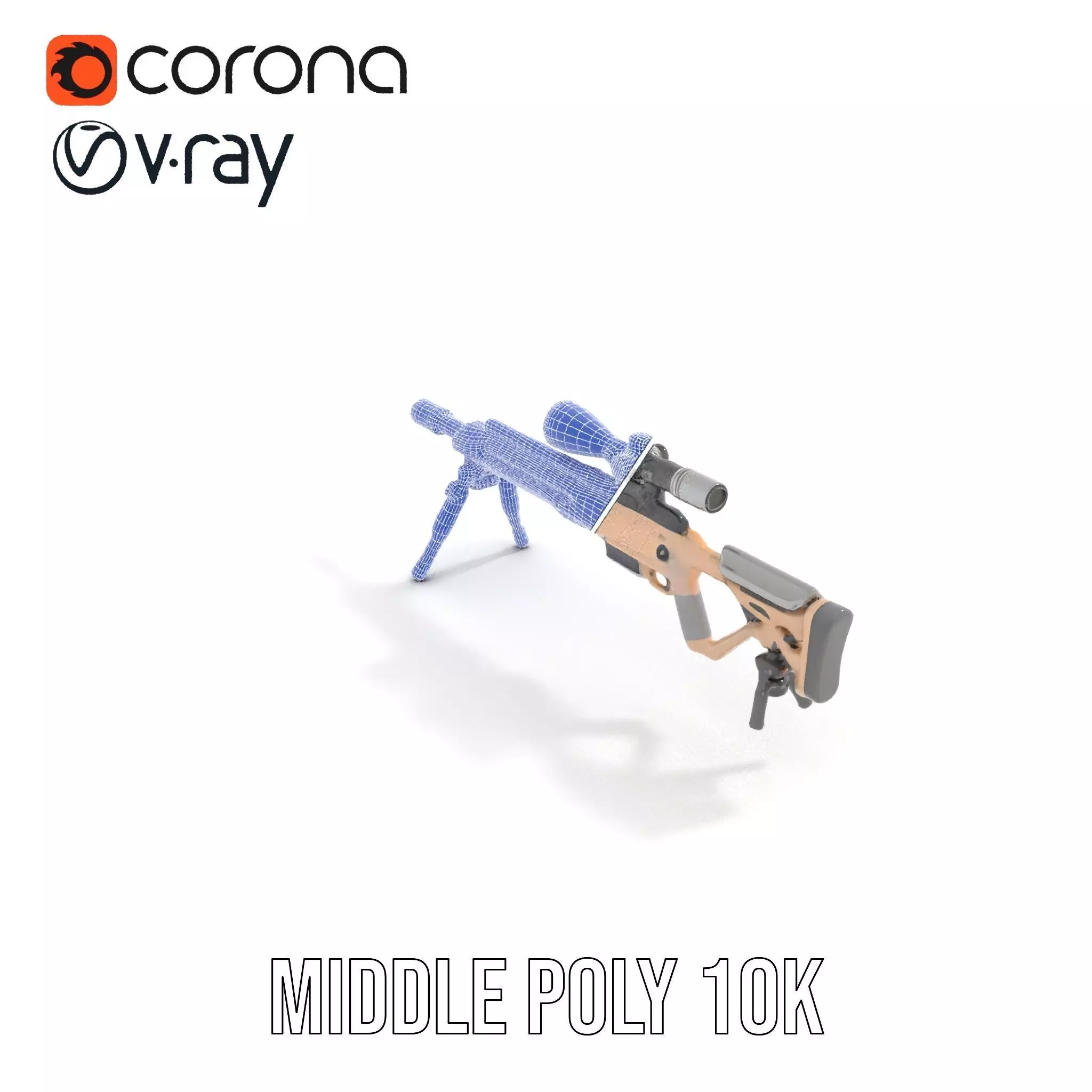 Desert Tactical Rifle model pack Low-poly 3D model_18