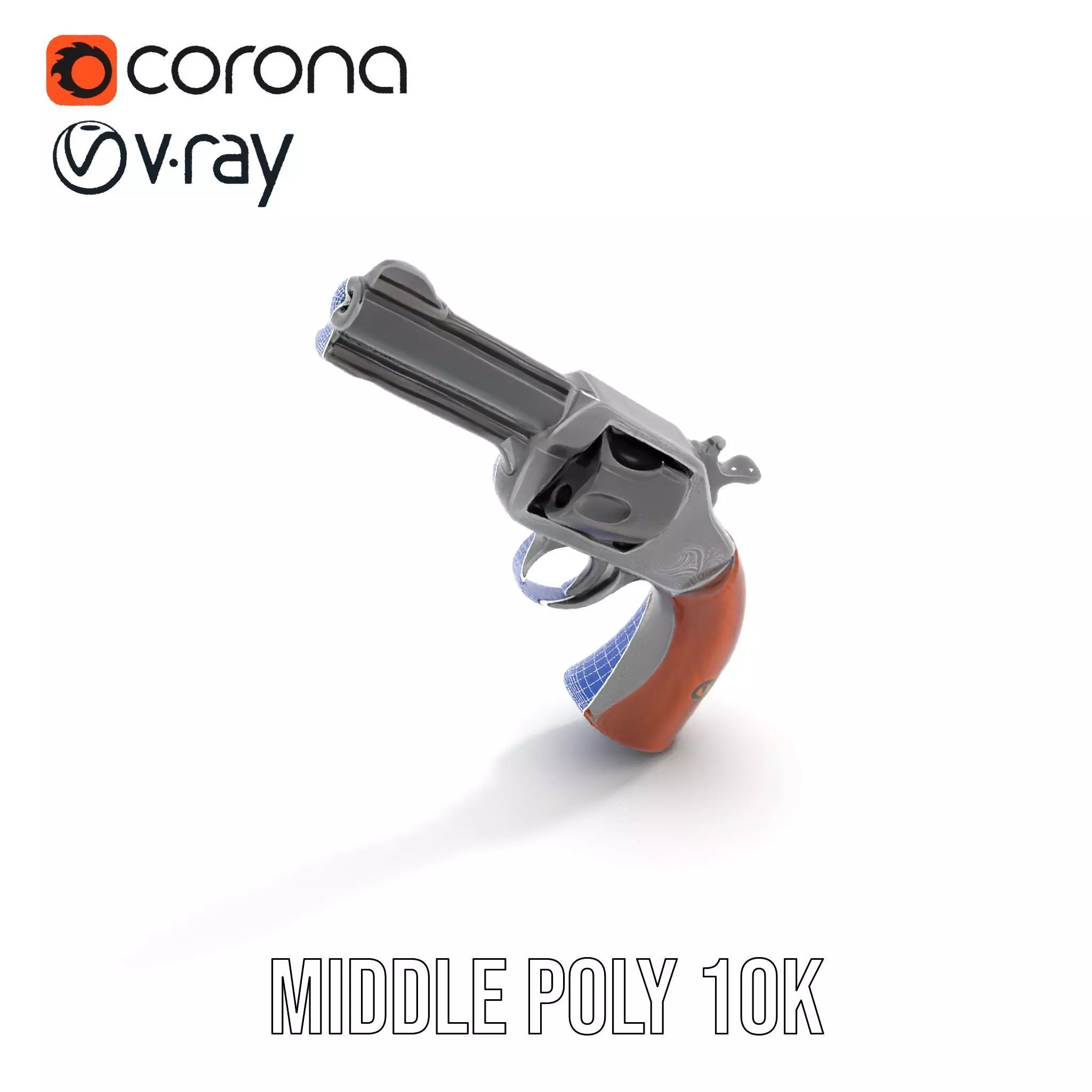 Classic Revolver Steel model pack Low-poly 3D model_21