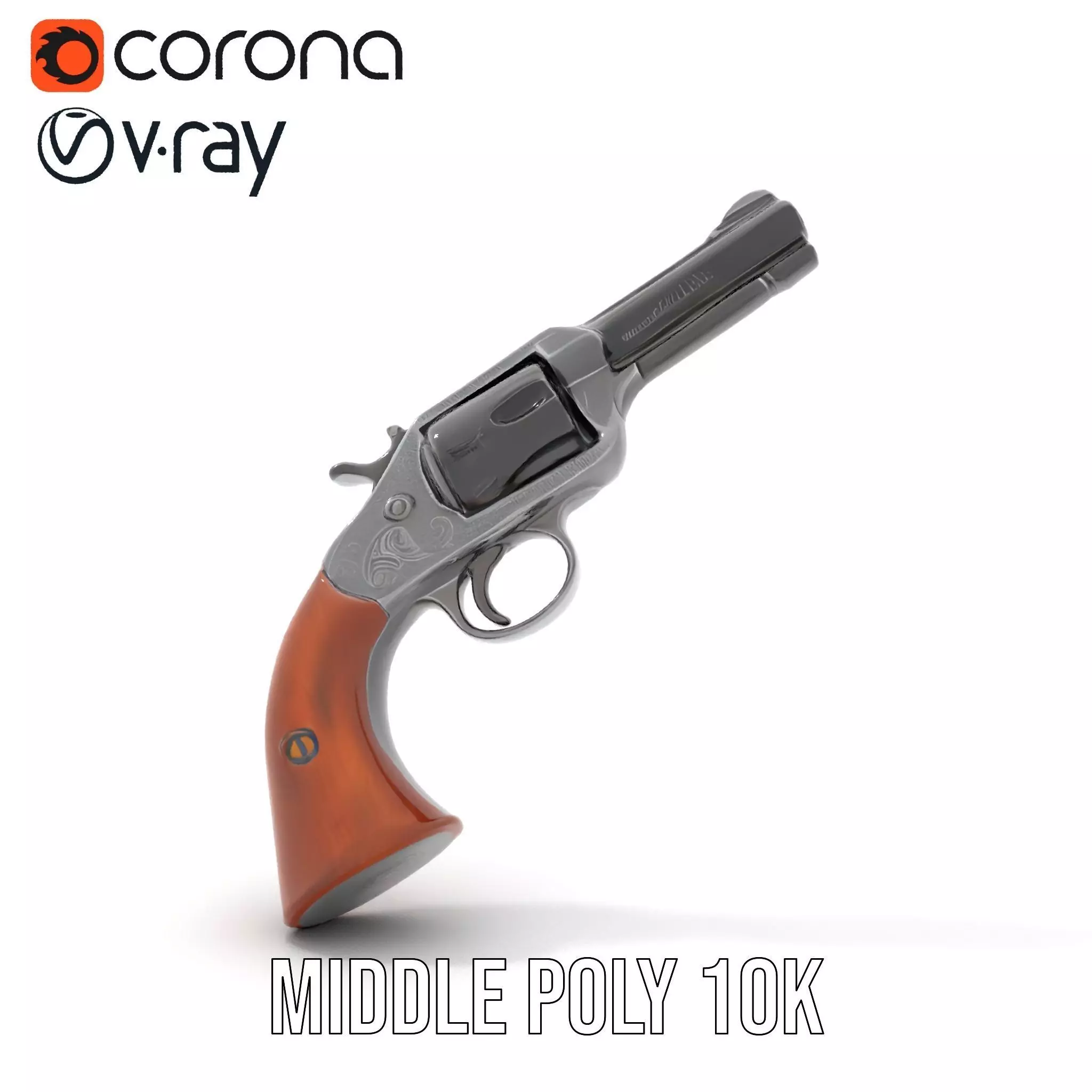 Classic Revolver Steel model pack Low-poly 3D model_18