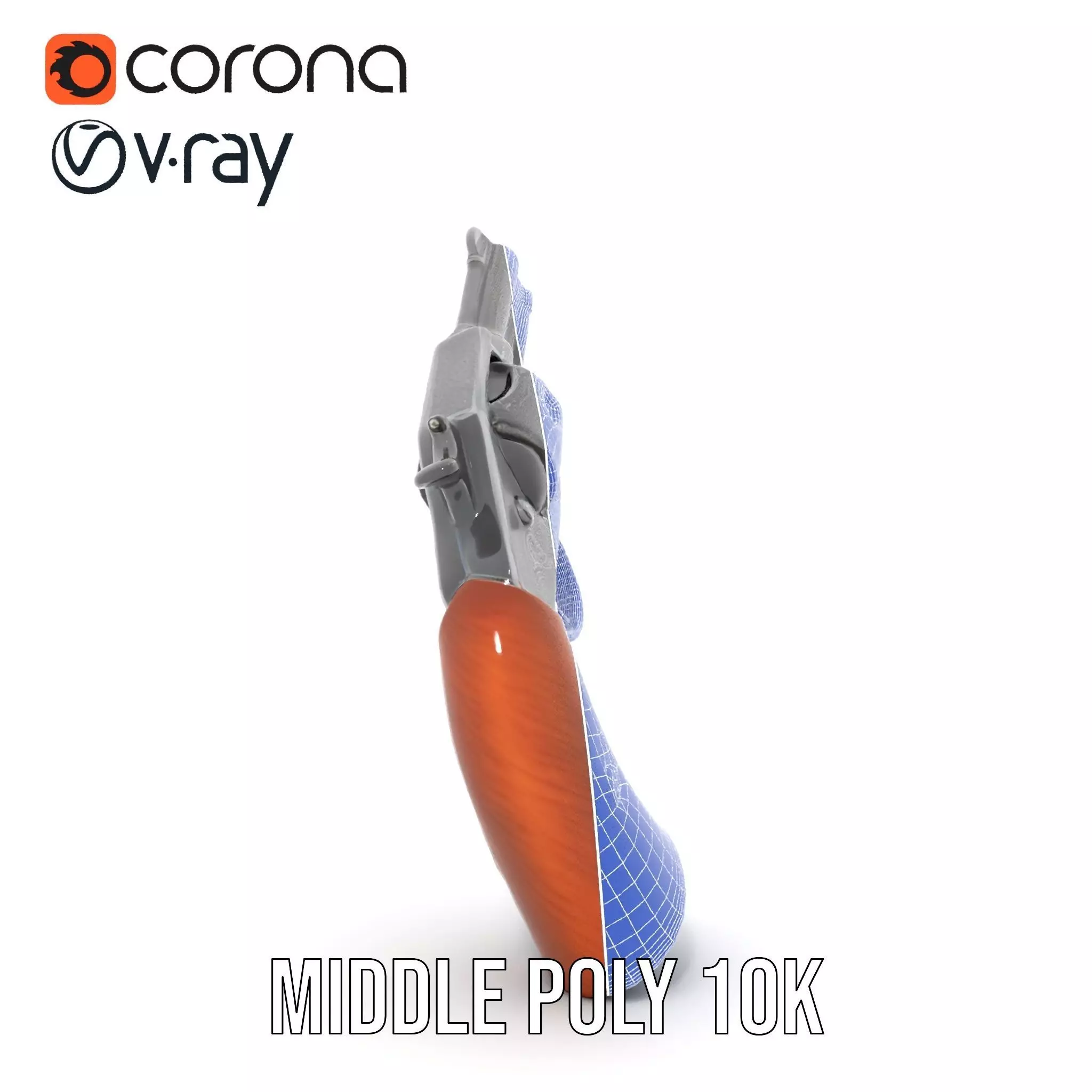 Classic Revolver Steel model pack Low-poly 3D model_30