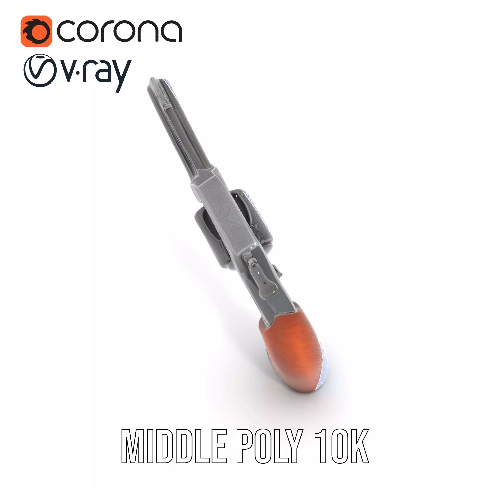 Classic Revolver Steel model pack Low-poly 3D model_27