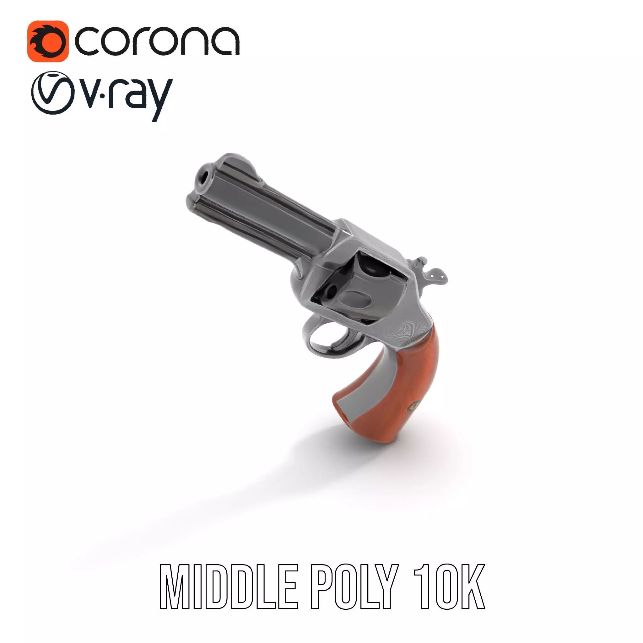 Classic Revolver Steel model pack Low-poly 3D model_16