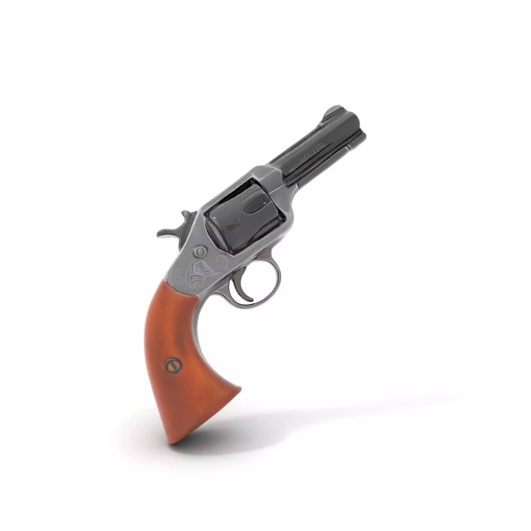 Classic Revolver Steel model pack Low-poly 3D model_13
