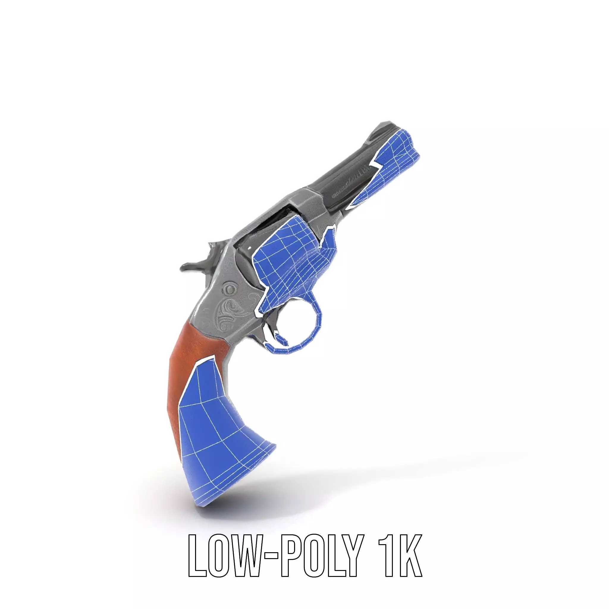 Classic Revolver Steel model pack Low-poly 3D model_19