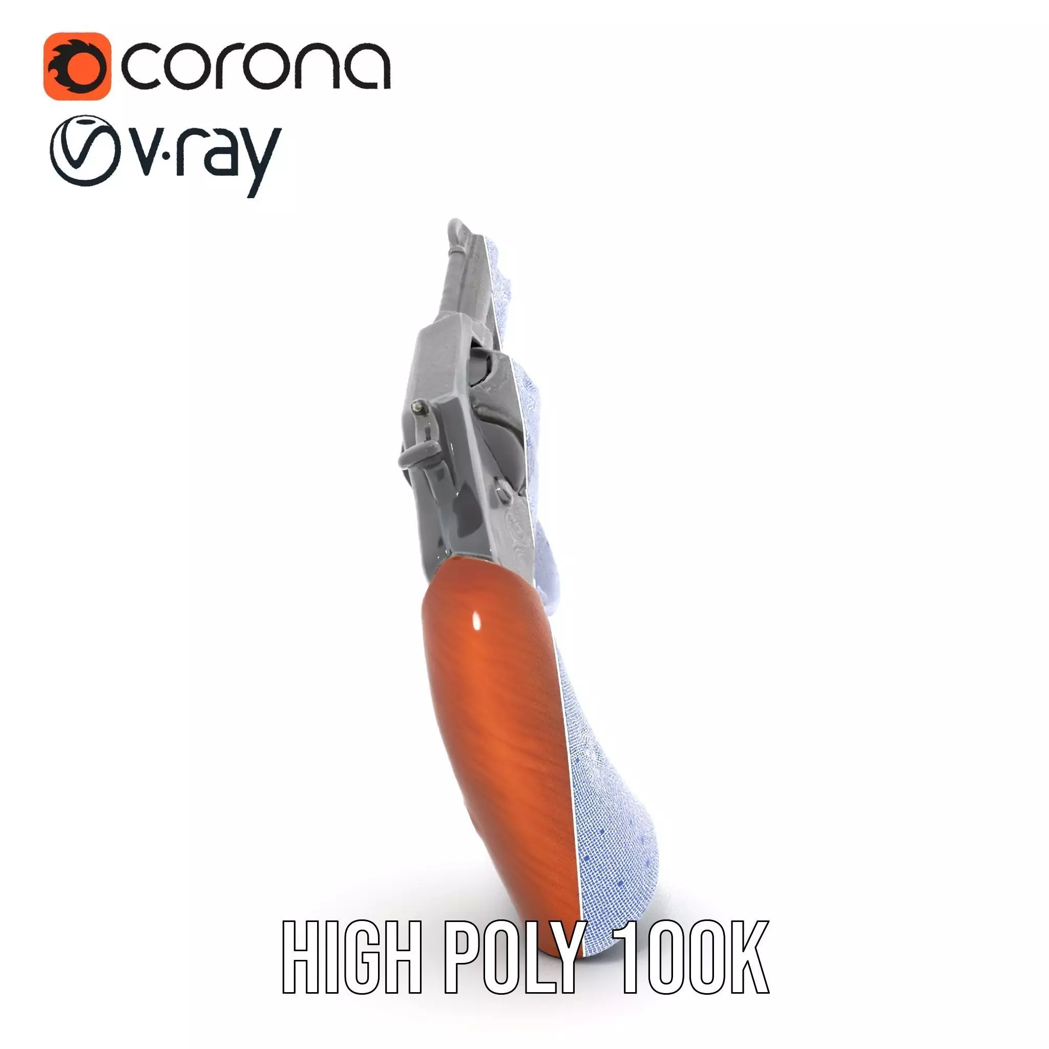 Classic Revolver Steel model pack Low-poly 3D model_29