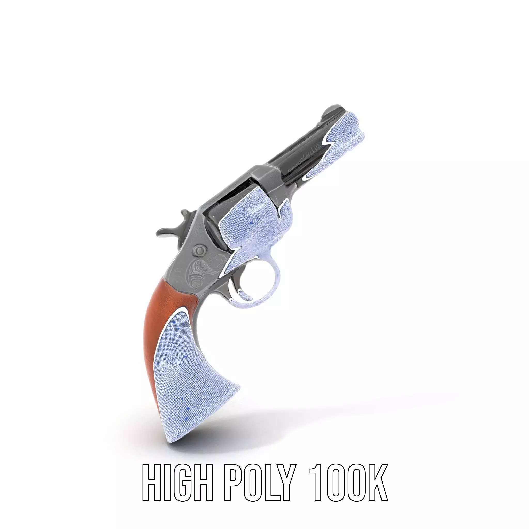 Classic Revolver Steel model pack Low-poly 3D model_4