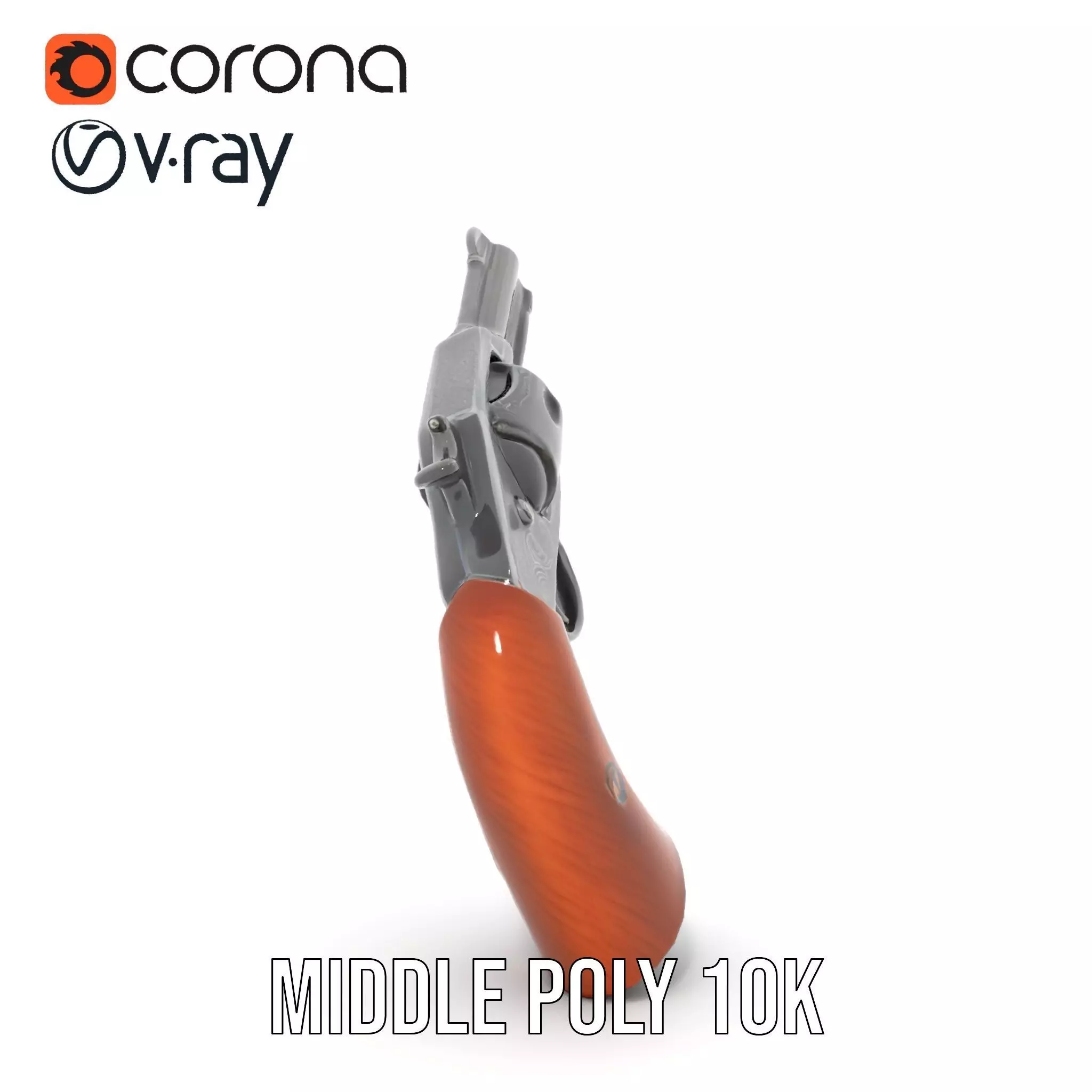 Classic Revolver Steel model pack Low-poly 3D model_5