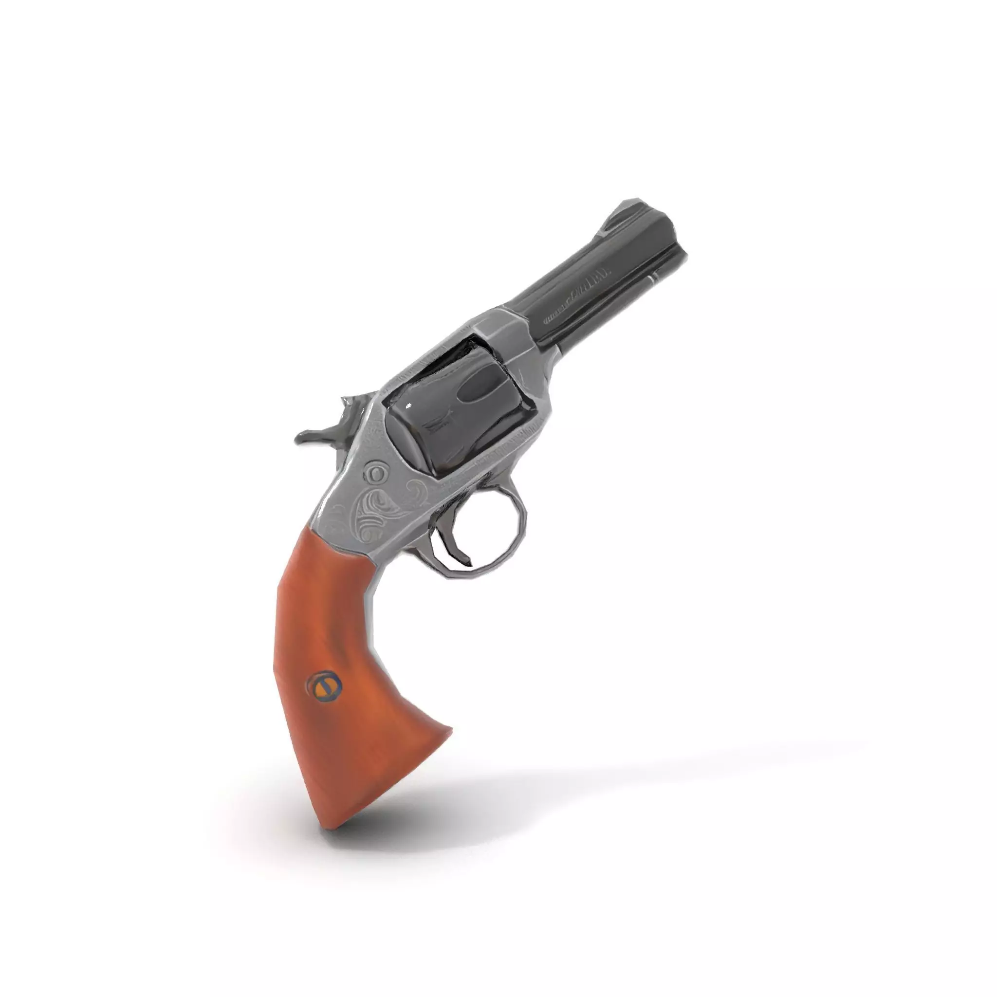 Classic Revolver Steel model pack Low-poly 3D model_9