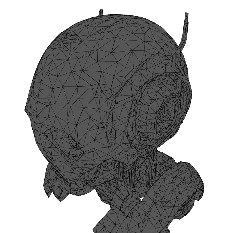 Blue SciFi Robot Head Low-poly 3D model_9