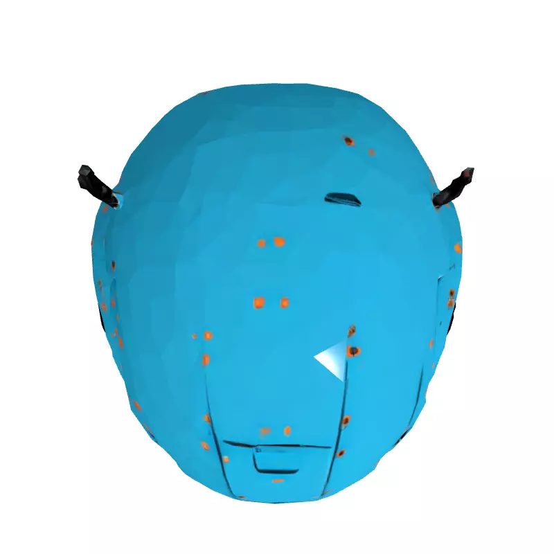 Blue SciFi Robot Head Low-poly 3D model_8