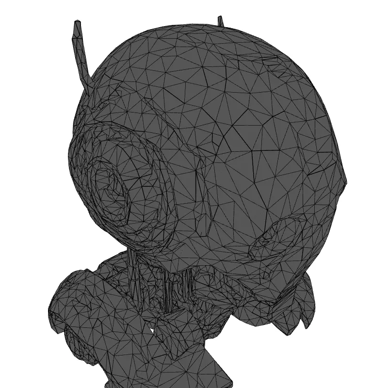 Blue SciFi Robot Head Low-poly 3D model_1