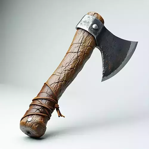 Realistic LowPoly Viking Axe