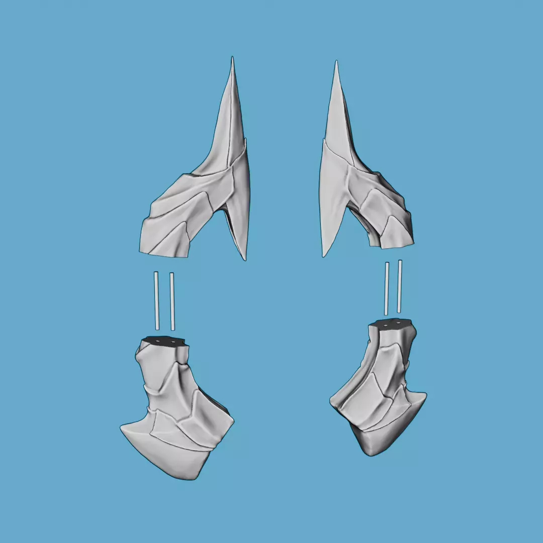 Genshin Durin Horns and Hair Accessories 3D print model_4