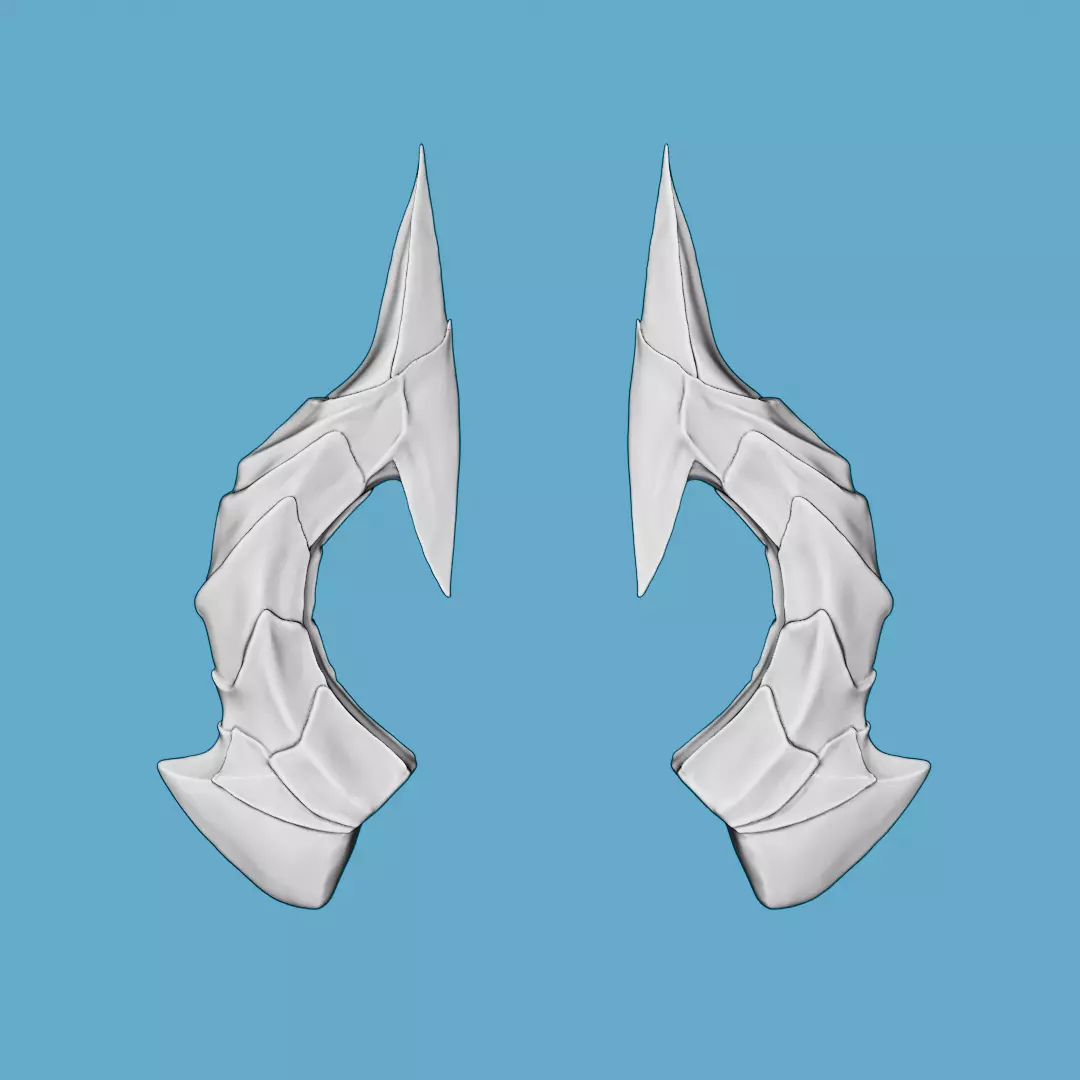 Genshin Durin Horns and Hair Accessories 3D print model_1