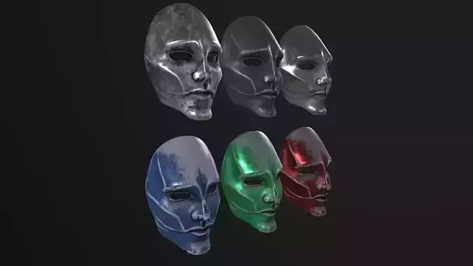 Steel humanoid mask PBR