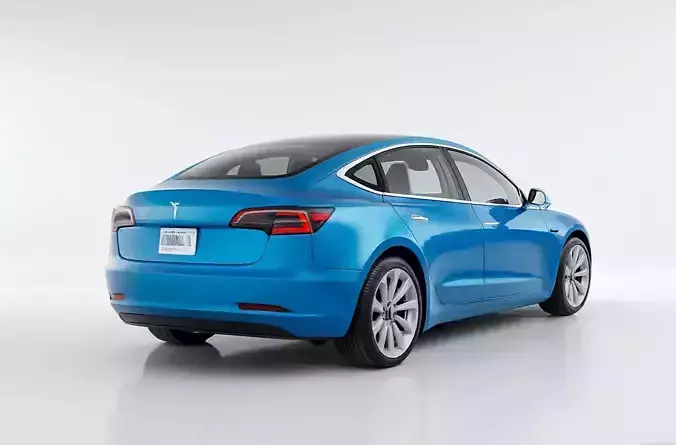 Tesla Model 3 paragon of Sustainable Luxury Low-poly 3D model 2