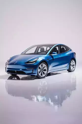Tesla Model 3 paragon of Sustainable Luxury Low-poly 3D model 4