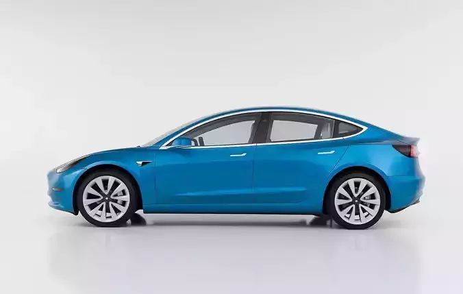 Tesla Model 3 paragon of Sustainable Luxury Low-poly 3D model