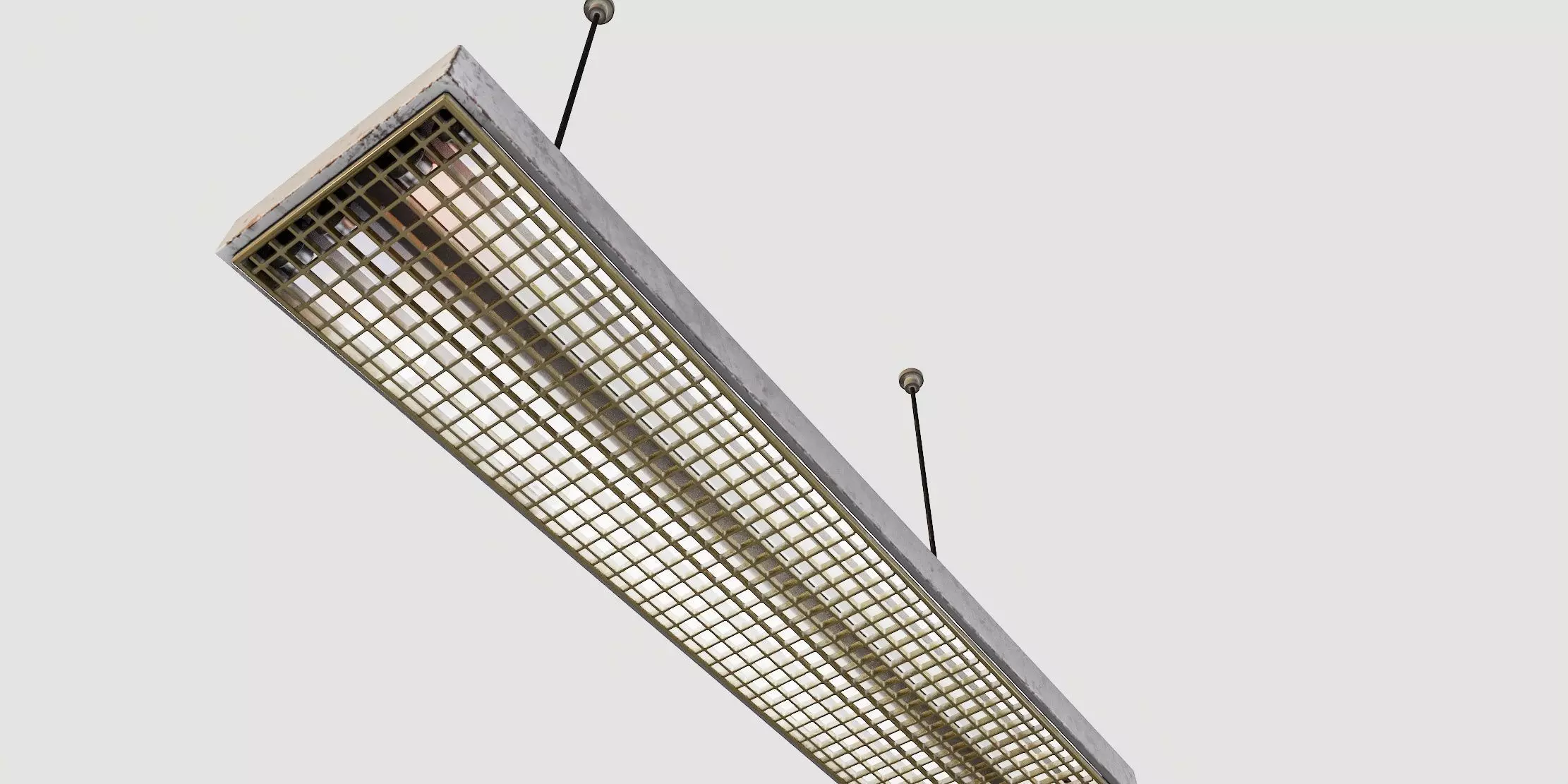 vintage fluorescent Ceiling Lamp Low-poly 3D model_54