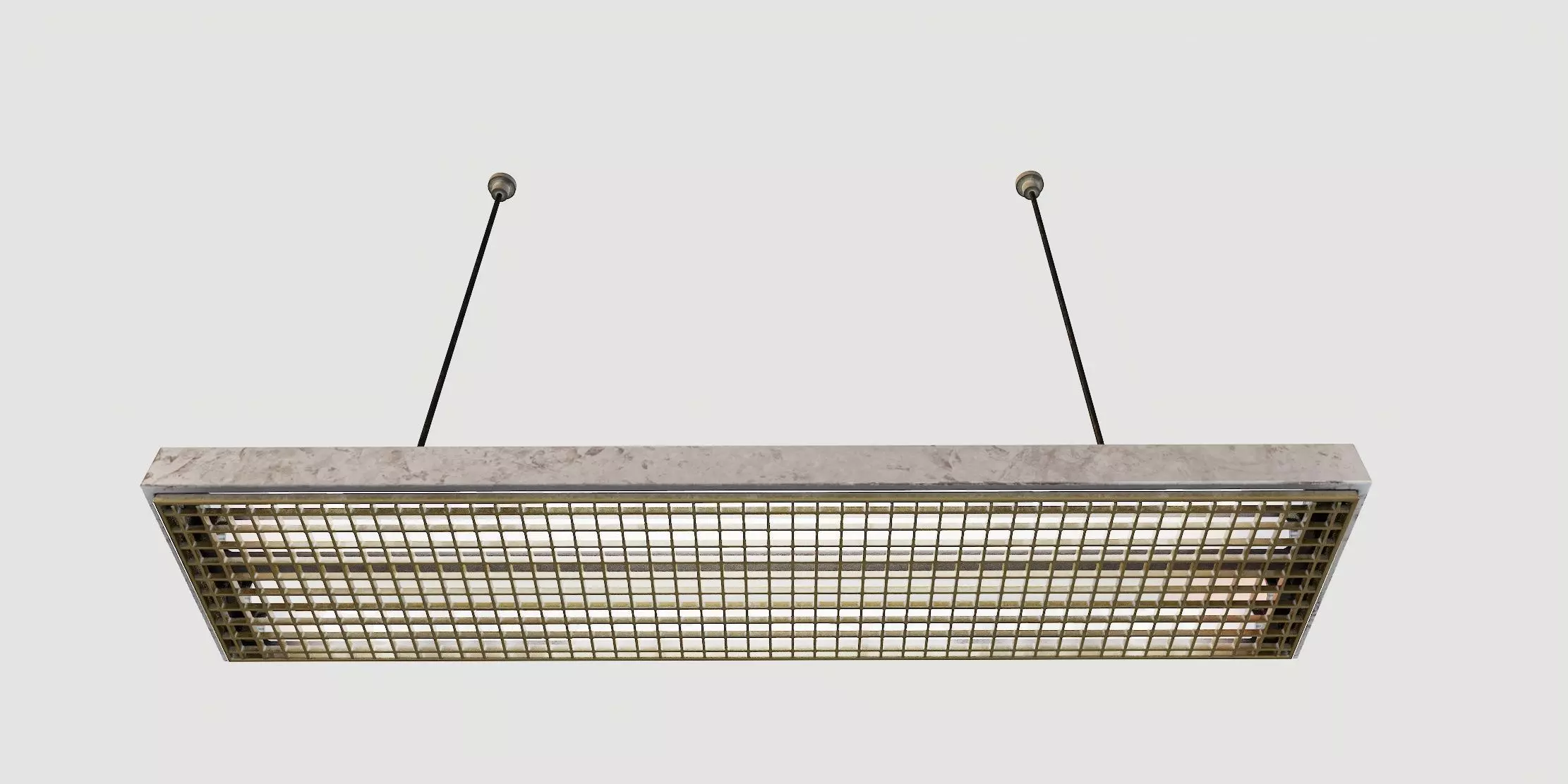 vintage fluorescent Ceiling Lamp Low-poly 3D model_23