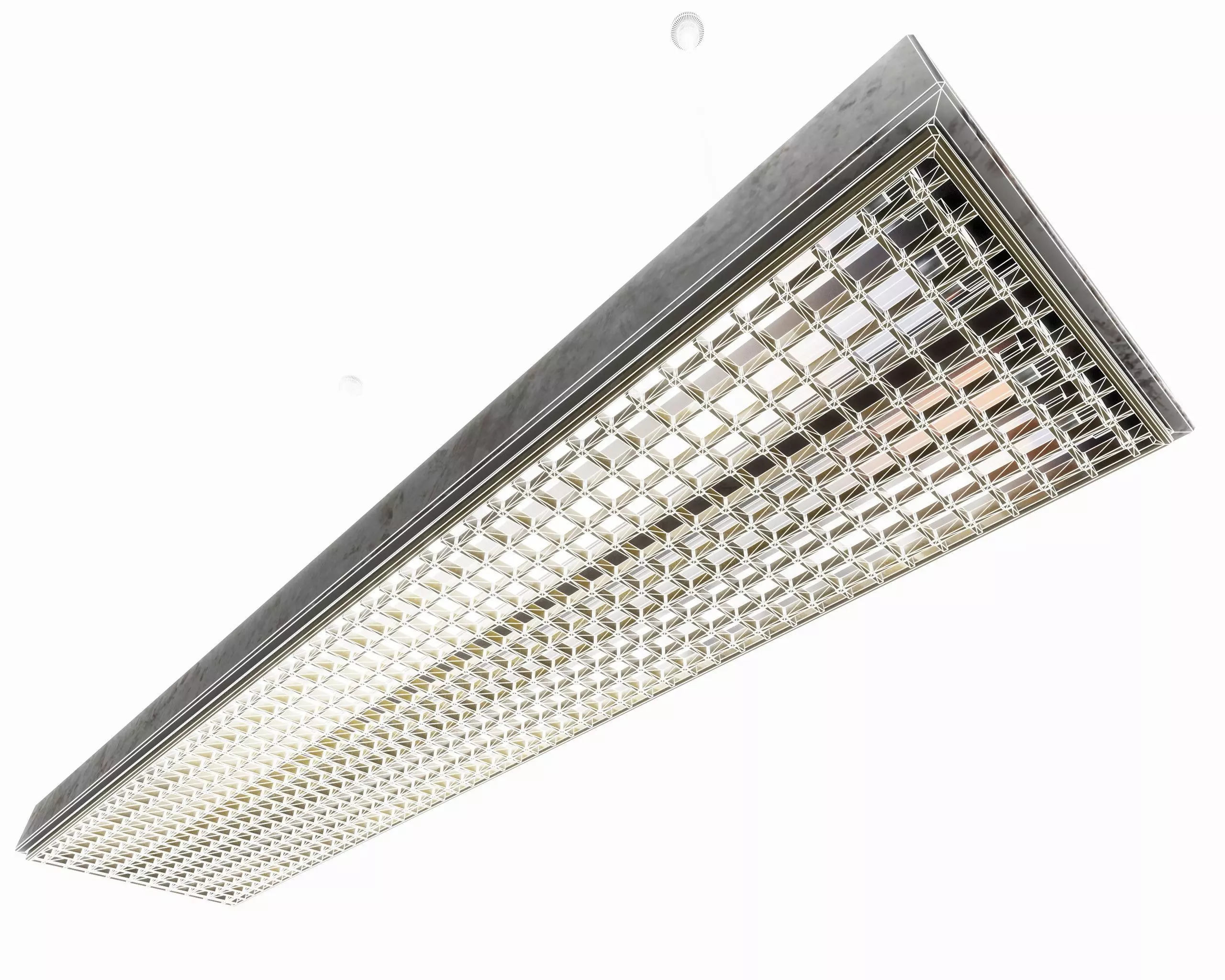 vintage fluorescent Ceiling Lamp Low-poly 3D model_3